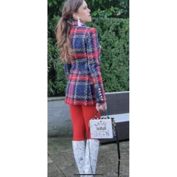 PREOWNED GIVENCHY FALL 2017 RED WHITE LOGO PRINT CELEBRITY-OWNED BODYSUIT SZ SM - Picture 5 of 12